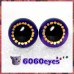 1 Pair Purple and Gold Hand Painted Safety Eyes Plastic eyes